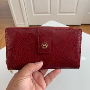 Valentina Red Leather Wallet-Made in Italy